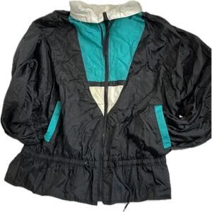 Vintage 90s Casual Club Zip Multicolor Windbreaker Jacket - Womens Size XL